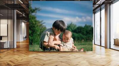 boy and baby Wall mural