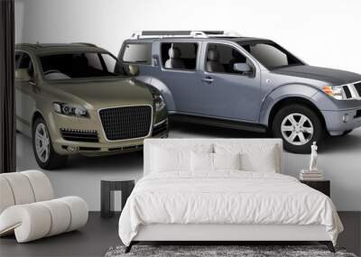 Two cars presentation. Wall mural