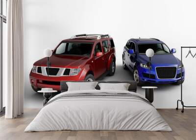 Two cars presentation. Wall mural