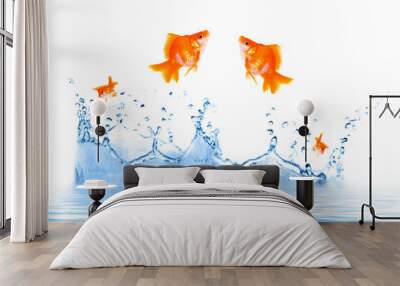 Goldfish is jumping Wall mural