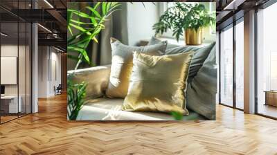 Stylish home interior basking in natural light, great for showcasing serene living or mindfulness. Wall mural