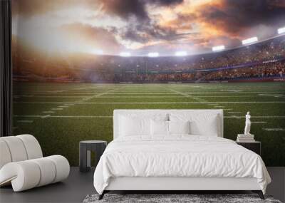 american football stadium 3D in light rays render Wall mural