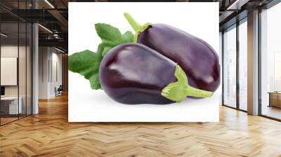 isolated eggplant on a white background Wall mural