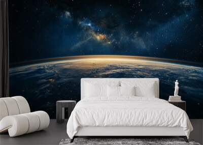 Closeup the planet Earth view at night and city lighting  Wall mural