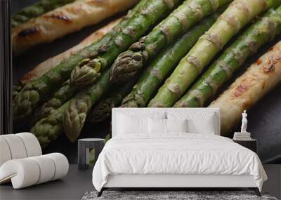 closeup of grilled asparagus Wall mural