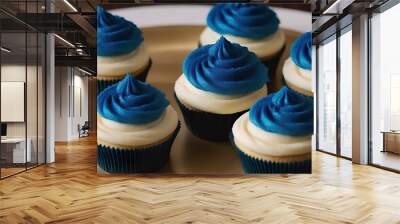 cupcakes with blue frosting Wall mural