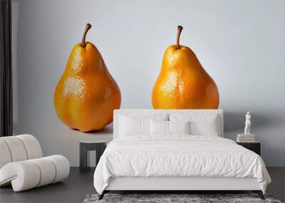 two orange pears in a isolated background Wall mural