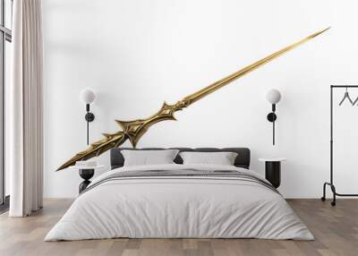 Gold Colored Sword With Long Pointed Blade. On a Transparent Background. Wall mural