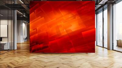 Red-themed graphical abstract digital background with binary codes and lens flare Wall mural