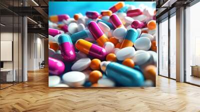 A representation of healthcare through various prescription drugs. Wall mural