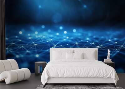 Abstract background showcasing a blue technological theme. Wall mural