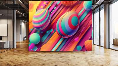 Festive and Colorful Easter Egg Decorations Wall mural