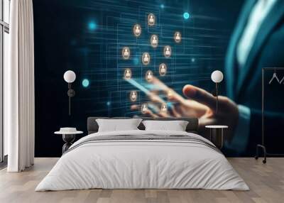 Leveraging Digital Technology for Global HR Networking Wall mural