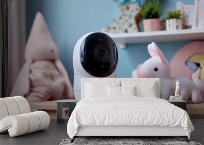 Modern baby monitor with HD camera for enhanced safety. Wall mural