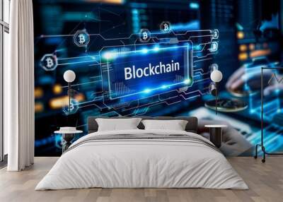 The rise of blockchain as a transformative financial technology. Wall mural