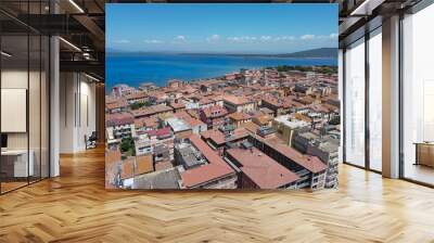 aerial view of the coastal town of orbetello in tuscany Wall mural