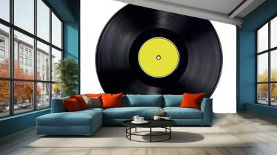 vinyl disc with yellow central label Wall mural