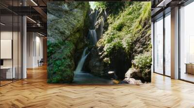 waterfall produced in the arno torrent mountain area of the gran sasso and monti della laga italy Wall mural