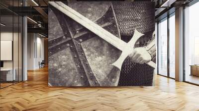 Knight. Photo in vintage style Wall mural