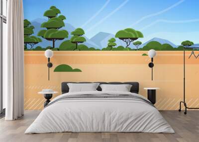 australian desert wild nature landscape background horizontal vector illustration Wall mural