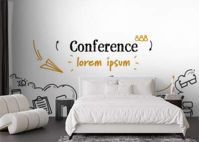 business presentation training conference concept sketch doodle horizontal isolated copy space Wall mural