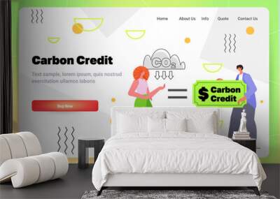 carbon credit project development concept co2 emission environment strategy sustainable ESG development Wall mural