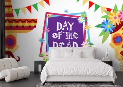 Day of dead traditional Mexican Halloween Wall mural