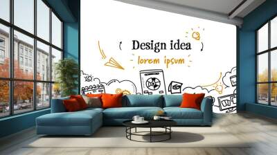 graphic design idea development concept sketch doodle horizontal copy space Wall mural