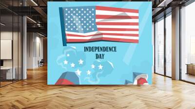 Happy Independence Day United States American Holiday Banner Wall mural