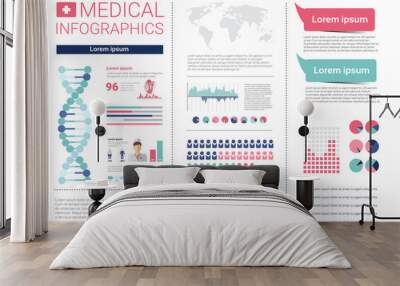 Health Medicine Infographics Information Banner With Copy Space Vector Illustration Wall mural