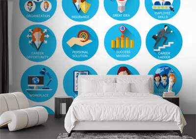 Management Set Business Icon Collection Wall mural