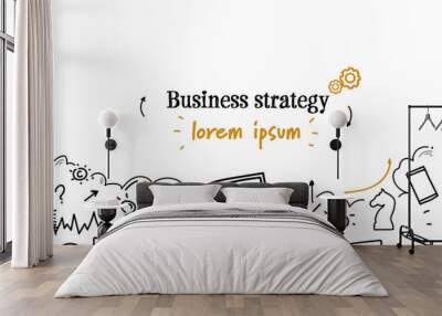 successful business strategy concept sketch doodle horizontal isolated copy space Wall mural