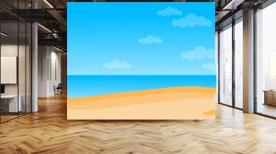 Summer Beach Vacation Sunbed With Umbrella Sand Tropical Banner Copy Space Wall mural