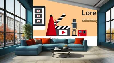 Video Blogging Concept Horizontal Banner Wall mural