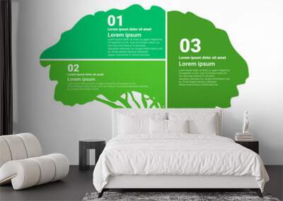 World Environmental Protection Green Energy Ecology Infographics Banner With Copy Space Vector Illustration Wall mural