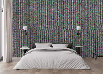 Glitch texture with multi-colored pixels on the screen surface Wall mural