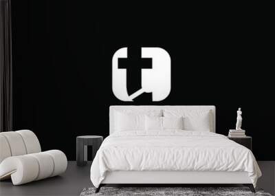 simple elegant logo og letter t with white background Wall mural