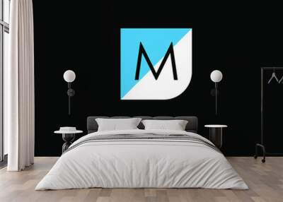 simple modern letter m logo for company with black background Wall mural