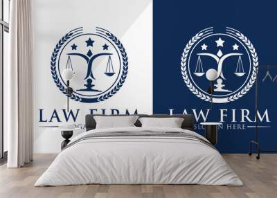 Law firm logo design, Lawyer logo vector template  Wall mural