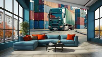  container cargo freight ship Wall mural