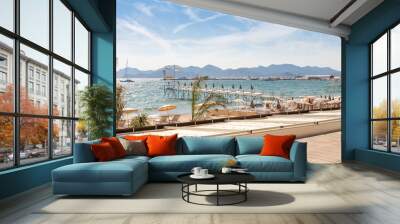 france, french riviera. cannes. beach Wall mural