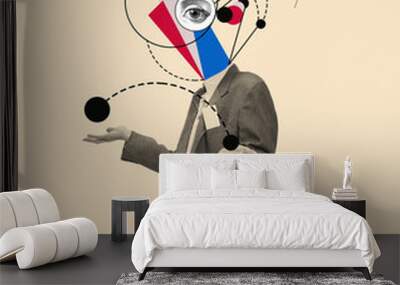 Modern design, contemporary art collage. Inspiration, idea, trendy urban magazine style. Wall mural