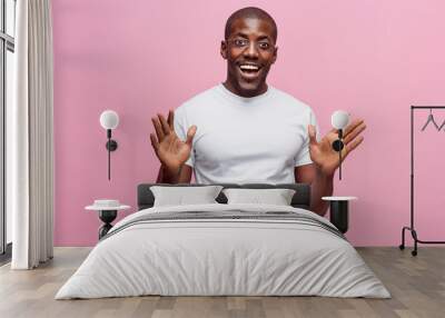 Portrait of a very happy afro American man Wall mural