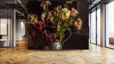 Still life with autumn flowers Wall mural