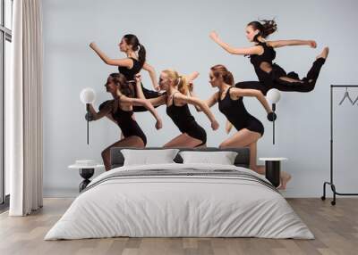 the group of modern ballet dancers Wall mural