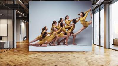 the group of modern ballet dancers Wall mural