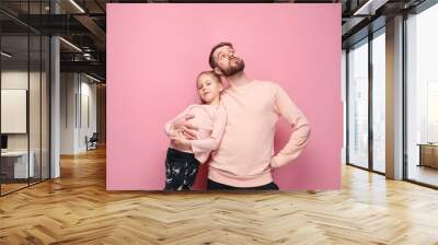 young father with his baby daughter Wall mural