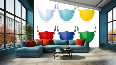 Set of Face Masks in different Colors Wall mural