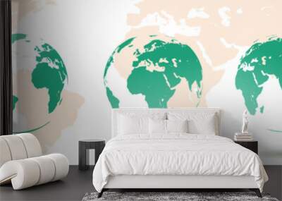 Set of Earth globes. Vector elements of the world. High detailed map for graphic backgrounds Wall mural