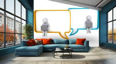 communication by people with laptops Wall mural